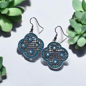 Elegant Blue and Silver Earrings